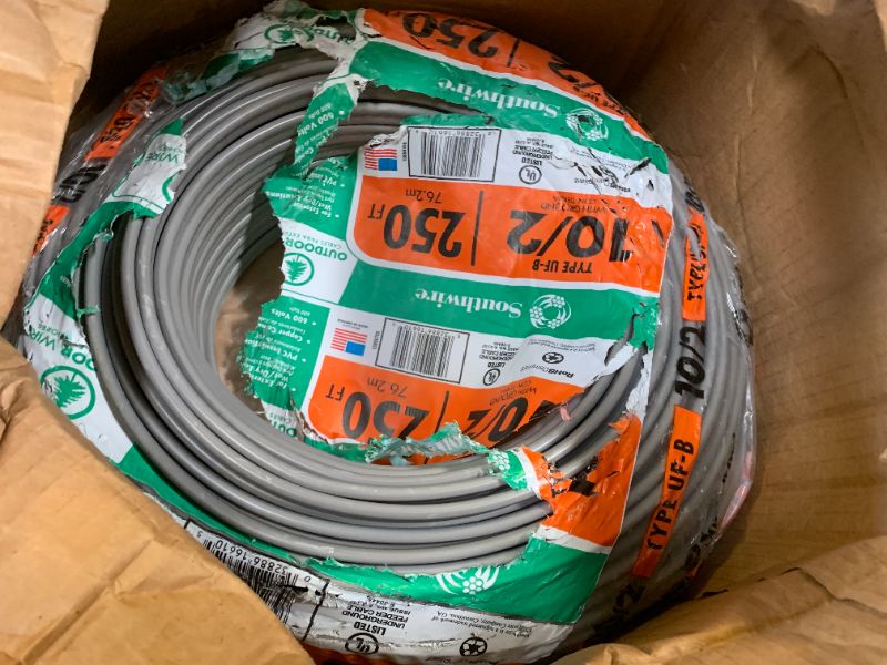 Photo 1 of Southwire 250 ft. 10/2 Gray Solid CU UF-B W/G Wire 13056755