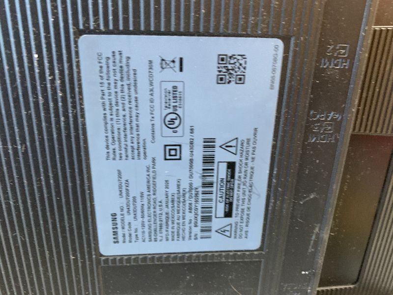 Photo 1 of SAMSUNG 43-Inch Class Crystal UHD 4K DU7200 Series HDR Smart TV w/Object Tracking Sound Lite, PurColor, Motion Xcelerator, Mega Contrast, Q-Symphony (UN43DU7200, 2024 Model)