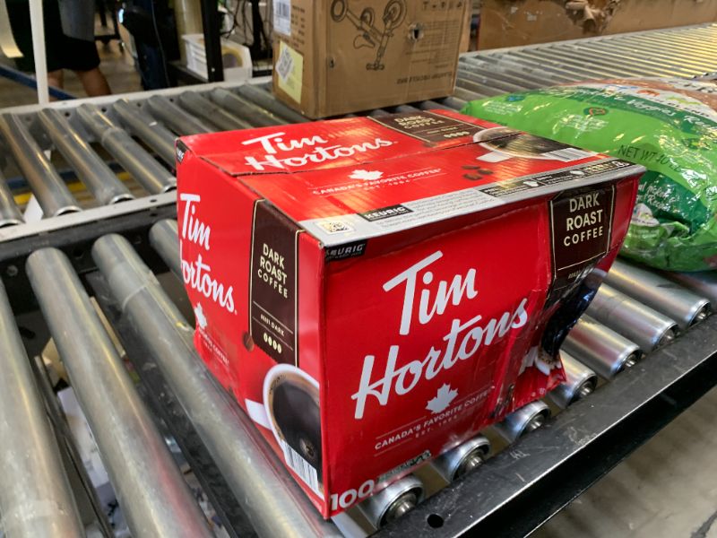 Photo 1 of Tim Hortons Dark Roast Coffee, Single-Serve K-Cup Pods Compatible with Keurig Brewers, 100ct K-Cups EXP 02/17/2026