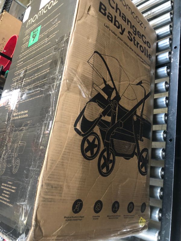 Photo 1 of Momcozy ChangeGo Baby Stroller, Convertible Single-to-Double-to-Wagon Stroller with 23 Configurations, Bassinet and Seat Included, Large PU Wheels, All-Wheel Suspension ? Extendable UPF50+ Canopy