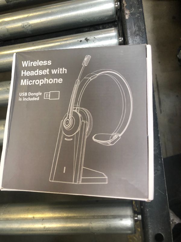 Photo 1 of Earbay Wireless Headset, Bluetooth Headset with Noise Canceling Microphone & Charging Base, Wireless Headphones with Mic Mute & USB Dongle for Work from Home/Office/Computer/Laptop/Call Center/Teams