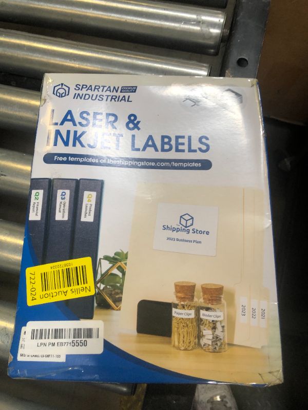 Photo 1 of 8.5" X 11" Full-Sheet Printable Labels Compatible with Inkjet and Laser Printers - 100 Sheets, 100 Matte White Paper Stickers for Shipping, Mailing, and DIY Projects - Spartan Industrial