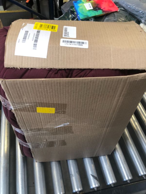 Photo 1 of Chezmoi Collection Piers Burgundy Velvet Quilt Oversized King Set, 3-Piece Plush Distressed Velvet Bedding All Season Lightweight Comforter - Brushed Microfiber Reverse with Double Square Stitch