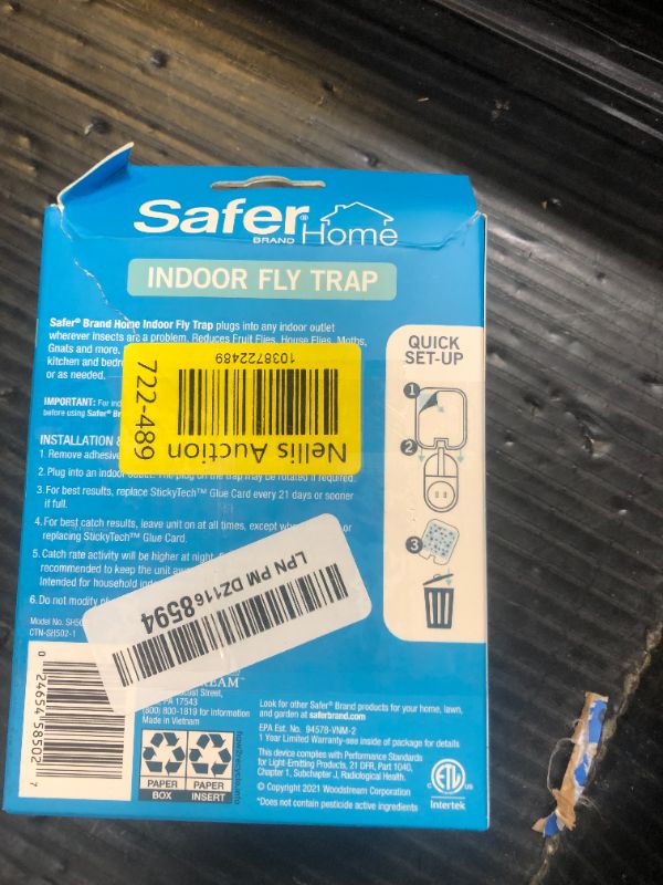 Photo 1 of Safer Home Indoor Plug-In Fly Trap - SH502 - Effective Fruit Fly Traps for Indoors, Gnat Traps for House Indoor, 400 Sq Ft Protection - Style: 1 Device + 2 Glue Cards