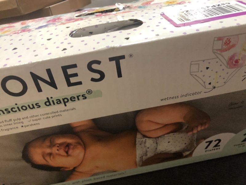 Photo 1 of The Honest Company Clean Conscious Diapers for Sensitive Skin | Hypoallergenic, Fragrance Free | Girl Prints | Club Box, Size 2 (12-18 lbs), 72 Count