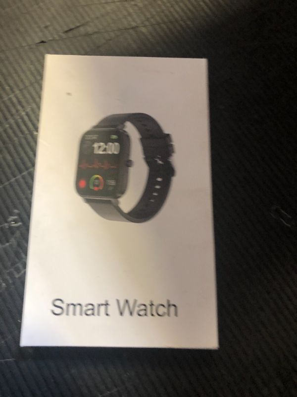 Photo 1 of Smart Watch for Men Women Compatible with iPhone Samsung Android Phone 1.83 inch Full Touch Screen IP68 Waterproof Bluetooh Fitness Tracker Heart Rate/Sleep Monitor, Black