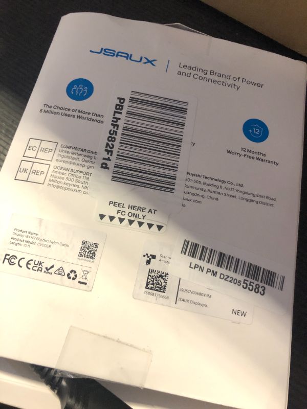 Photo 1 of JSAUX Displayport Cable 10ft 2.1, DP 2.1 Cord Support 16K@60Hz, 8K@120Hz, 4K@240Hz 80Gbps, Backward Compatible with DP1.4/DP1.2, Display Port 2.1 Cable Compatible with Monitor, Laptop, Graphics