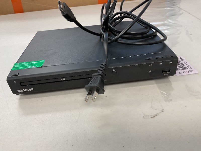 Photo 3 of MEGATEK Region-Free DVD Player for TV with HDMI, CD Player for Home, Plays All Regions and Formats, USB Port, Durable Metal Housing, Remote, HDMI and RCA Cables Included
