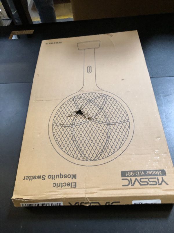 Photo 1 of YISSVIC Electric Fly Swatter 4000V Bug Zapper Racket Dual Modes Mosquito Killer with Purple Mosquito Light Rechargeable for Indoor Home Office Backyard Patio Camping