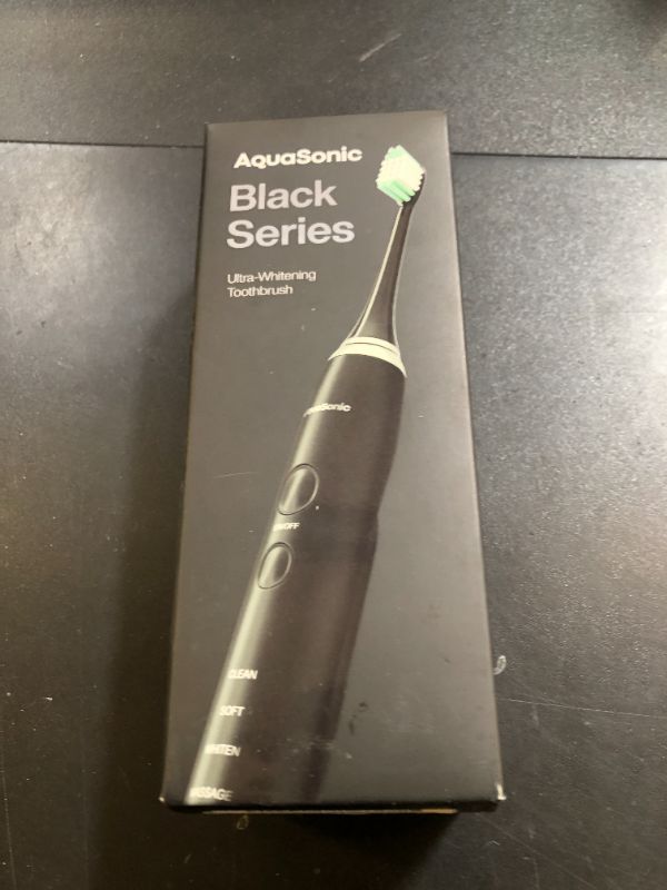 Photo 1 of Aquasonic Black Series Ultra Whitening Toothbrush – ADA Accepted Electric Toothbrush- 8 Brush Heads & Travel Case – 40,000 VPM Electric Motor & Wireless Charging - 4 Modes w Smart Timer