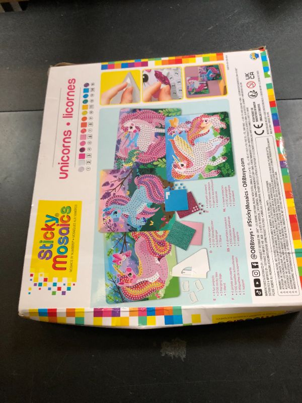 Photo 1 of ORB The Factory Sticky Mosaics Unicorns, Pink/Teal/Blue/Purple, 12' x 2' x 10.75'