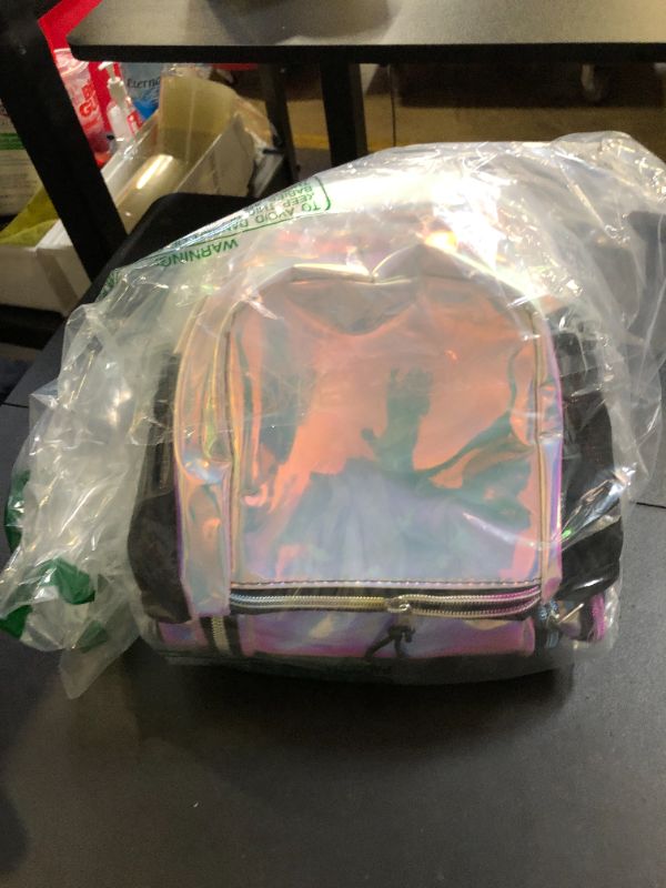 Photo 1 of SOJOURNER Rave Hydration Pack Backpack - 2L Water Bladder Included for Festivals, Raves, Hiking, Biking, Climbing, Running and More (Holographic - Blue)