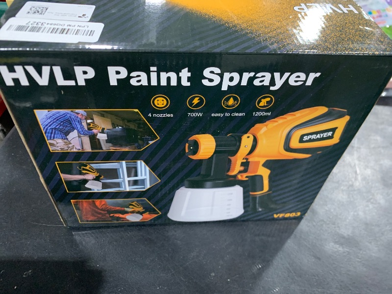 Photo 1 of VONFORN Paint Sprayer, 700W HVLP Spray Gun with Cleaning & Blowing Joints, 4 Nozzles and 3 Patterns, Easy to Clean, for Furniture, Cabinets, Fence, Walls, Door, Garden Chairs etc. VF803