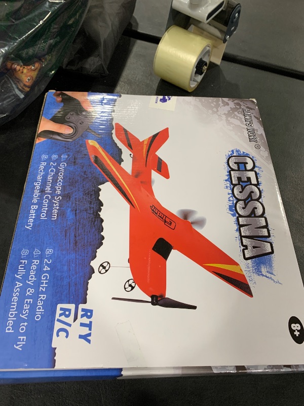 Photo 1 of HAWK'S Work 2 CH RC Airplane, RC Plane Ready to Fly, 2.4GHz Remote Control Airplane, Easy to Fly RC Glider for Kids & Beginners (Red)