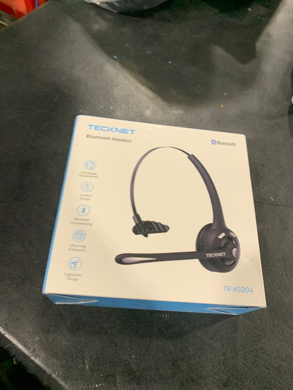 Photo 1 of TECKNET Bluetooth Headset, Wireless Headset with Noise Canceling Microphone for Trucker, On-Ear Bluetooth Headphone with Mute Mic for Work