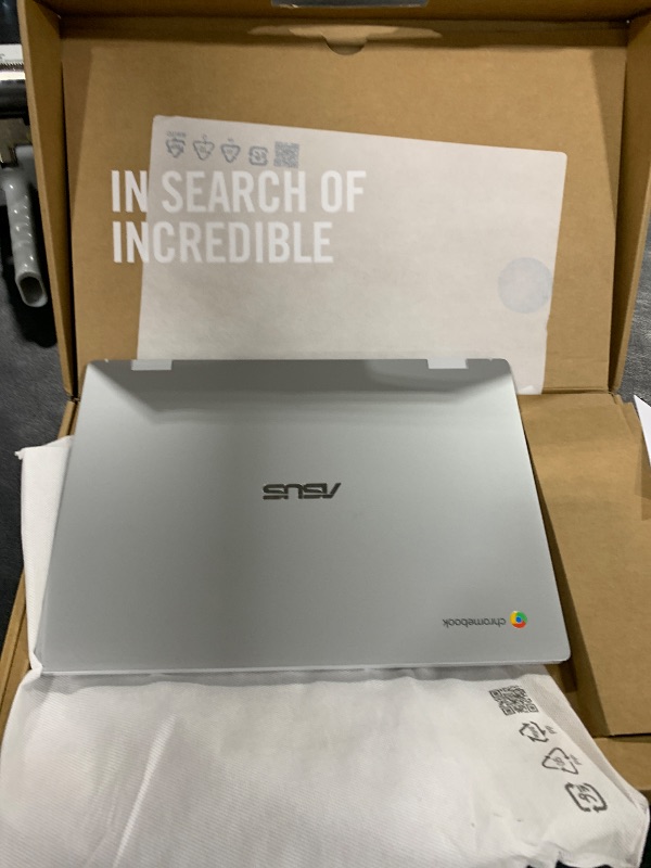 Photo 1 of ASUS Chromebook CX1, 14" FHD, Intel® Celeron N4500 Processor, 64GB Storage, 4GB RAM, ChromeOS, Transparent Silver, CX1400CKA-AS44F