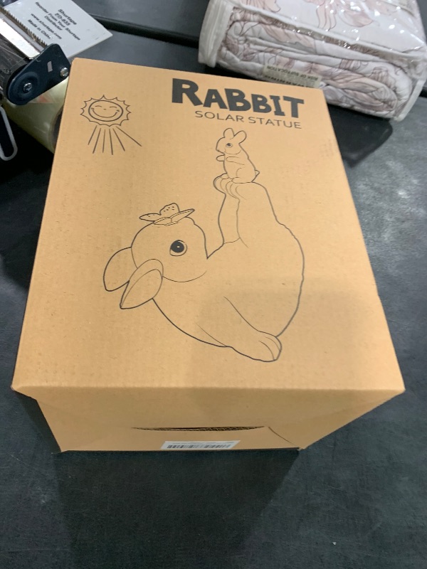 Photo 1 of Acgarten Solar Rabbit Outdoor Statue for Garden Decor: Bunny Sculpture for Outside Yard Lawn Porch Balcony Patio - Ideal Gifts for Lover Mom Women Grandma