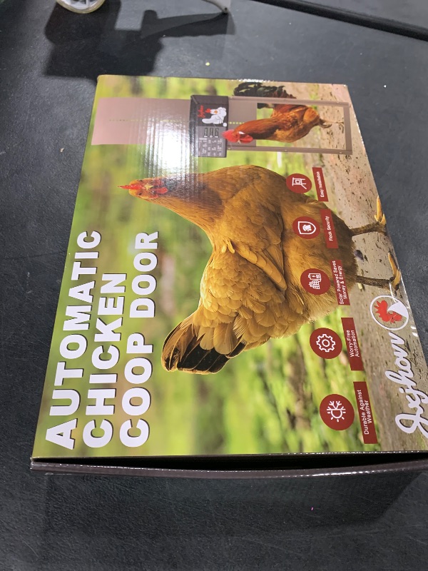 Photo 1 of Automatic Chicken Coop Door Solar Powered with Timer and Light Sensor, 4 Modes, Programmable LCD Display, Aluminum Alloy Auto Chicken Coop Door Solar, Anti-Pinch & Weather Proof, Gold