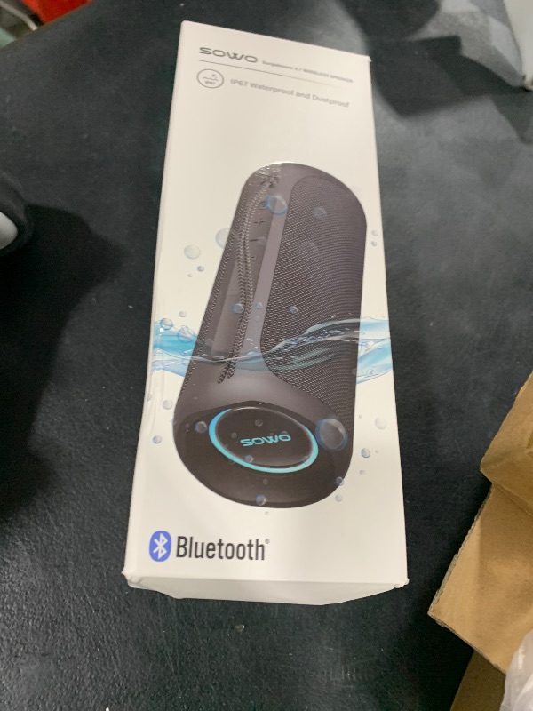 Photo 1 of Wireless Portable Speaker,IPX7 Waterproof Bluetooth Speaker, 25W Loud Stereo Sound, Bassboom Technology, TWS Pairing, Built-in Mic, 16H Playtime with Lights for Home Outdoor - Black