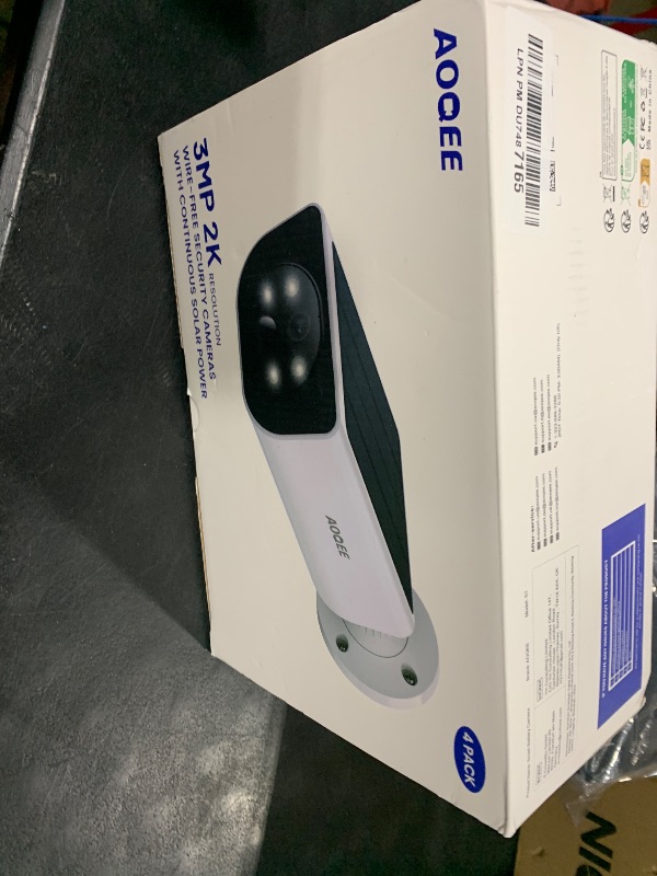 Photo 1 of AOQEE Cameras for Home Security-2K Wireless Security Camera Outdoor with AI Motion Detection & Siren, Non-Stop Solar Powered Charging, Color Night Vision, SD/Cloud Storage, Waterproof, S1 4P