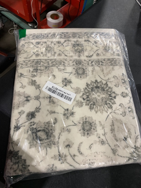 Photo 1 of jinchan Kitchen Runner Rug 2x6 Oriental Hallway Runner Washable Vintage Floral Rug Non Slip Soft Retro Distressed Thin Country Boho Carpet for Bedroom Bathroom Laundry Living Room Grey