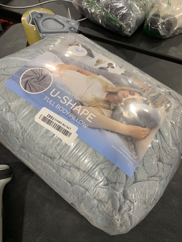 Photo 1 of Pharmedoc Pregnancy Pillows, U-Shape Full Body Pillow – Removable Cooling Cover -Dark Grey – Belly and Back Support - Maternity Essential - Pregnancy Must Haves