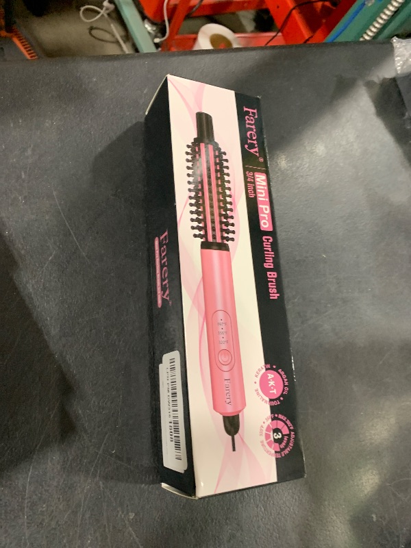 Photo 1 of Farery Mini Thermal Brush 3 Temperature Adjustable, 3/4 Inch Travel Curling Iron for Short Hair, Heated Round Brush for Touch-ups and Small Curls, Travel Size Curling Wand, Dual Voltage, Pink