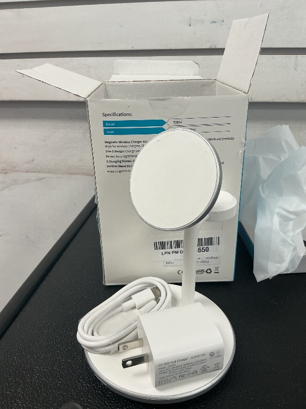 Photo 1 of 3 in 1 Wireless Charging Station for Multiple Devices, 15W Fast Wireless Mag-Safe Charger Stand for iPhone 14 13 12 Pro Max/Plus/Pro/Mini, Mag Charger for iWatch Ultra/8/7/SE/6/5/4/3/2, AirPods
