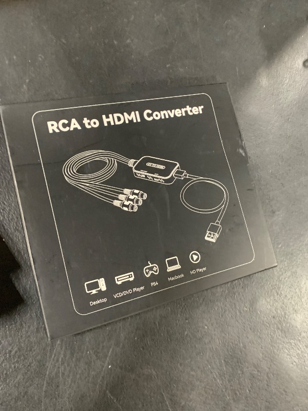 Photo 1 of Viagkiki RCA to HDMI Adapter, AV to HDMI Converter,RCA to HDMI Composite Audio Video Converter for PS1, PS2, PS3, STB, Xbox, VHS, VCR,Black-Ray DVD Players(HDMI Cable Included)