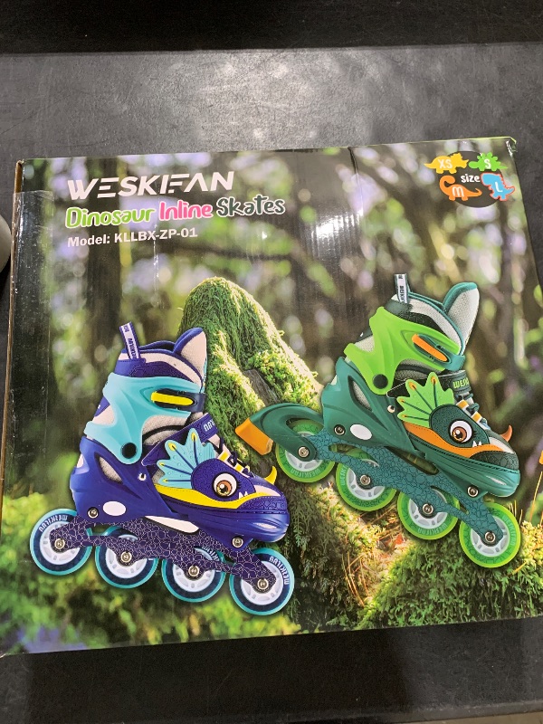 Photo 1 of Dino Kids Inline Skates for Boys Girls,WESKIFAN Dinosaur Blades Skates with Shiny Light up Wheels&Adjustable Ages 6-8-12 Year Old, Men Roller Skates for Birthday Xmas Gifts Toys, Patines para Niñas
