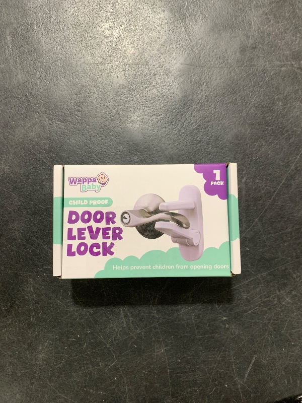 Photo 1 of Door Lever Lock (1 Pack) Prevents Toddlers from Opening Doors. 3.25" L * 1.5" W * 4.5" H Easy One Hand Operation for Adults. Durable ABS with 3M Adhesive Backing. Simple Install, No Tools Needed.
