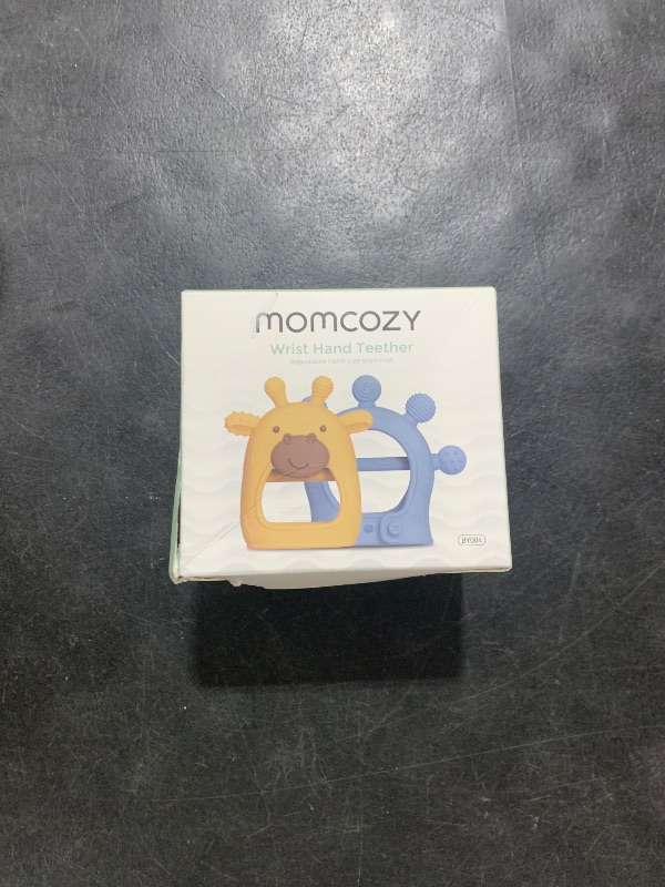 Photo 1 of Momcozy Baby Teether Toys | Food Grade Silicone Teething Relief 0-6 Months | Teething Toy 6-12 Months | Baby Essential | Yellow and Blue