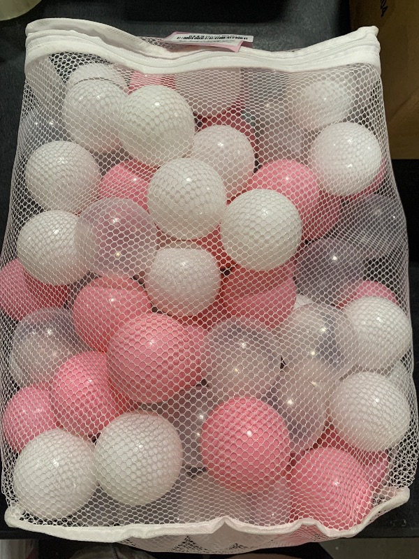 Photo 1 of STARBOLO Ball Pit Balls for Kids - 100 Pieces Crush Proof Stress Balls BPA&Phthalate Free Non-Toxic Soft Plastic Ball for Baby Birthday Pool Play Water Toy Wedding Playpen Pit Accessories (Pink)