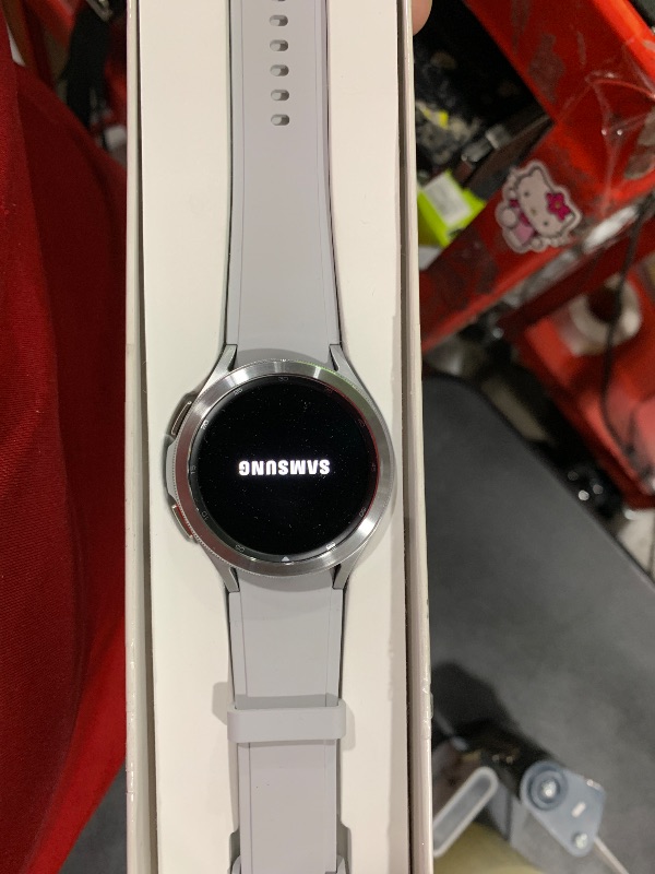 Photo 1 of SAMSUNG Galaxy Watch 4 Classic 46mm Smartwatch with ECG Monitor Tracker for Health, Fitness, Running, Sleep Cycles, GPS Fall Detection, Bluetooth, US Version, Silver