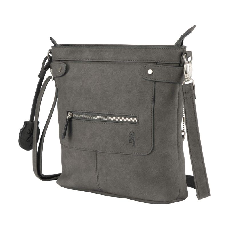 Photo 1 of Browning Concealed Carry Purse, Premium Holstered Handbag with Safety Locking Option, Catrina (Charcoal)