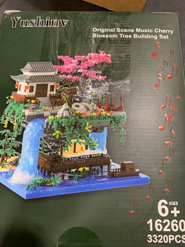 Photo 1 of Cherry Blossom Tree Building Set with Gift Box, Original Music Cherry Blossom Tree House(Type :Symphony), Japanese Sakura Tree House Lights Building Kit?3320 Pcs, Cherry Bonsai Tree Building Set.