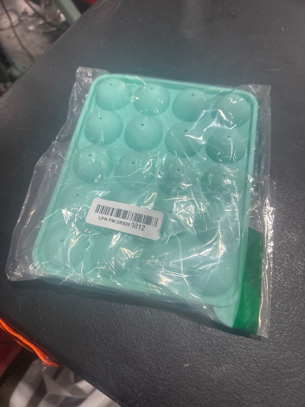 Photo 1 of Rbenxia Silicone Cake Mold 20-cavity Half Circle Lollipop Party Cupcake Baking Mold Cake Pop Stick Mold Tray Green with 20 Sticks
