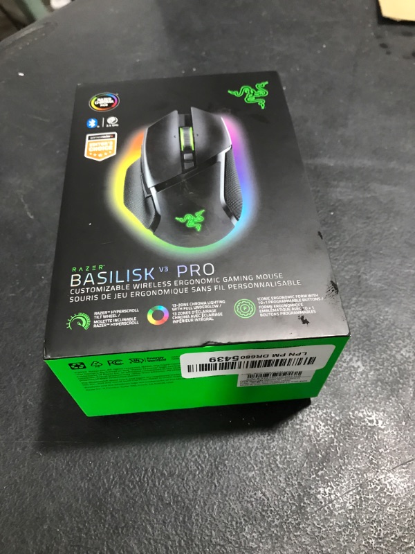 Photo 1 of Razer Basilisk V3 Pro Wireless Gaming Mouse: HyperScroll Tilt Wheel - 30K DPI Optical Sensor - Gen-3 Optical Switches - 13-Zone Chroma RGB - 13 Programmable Controls - 3 Connection Modes - Black
