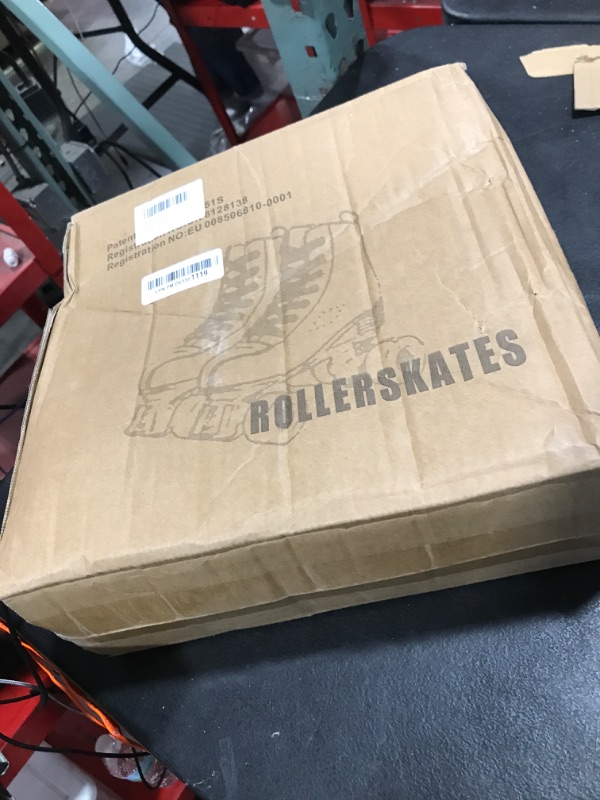 Photo 1 of Risup Roller Skates for Women and Men Cowhide High-Top Shoes Classic Double-Row Roller Skates Four-Wheel Roller Skates for Men Girls Unisex Christmas