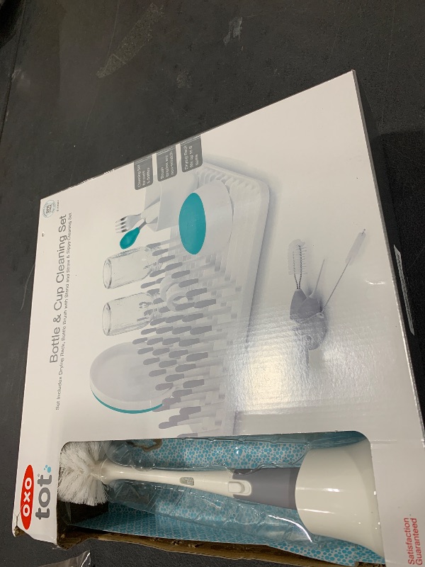 Photo 1 of OXO Tot Bottle & Cup Cleaning Set, Gray