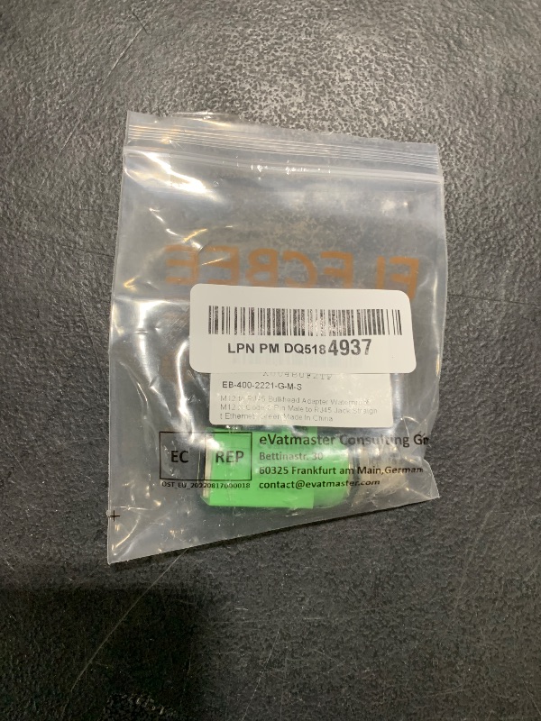 Photo 1 of M12 to RJ45 Bulkhead Adapter Waterproof M12 X Code 8 Pin Male to RJ45 Jack Straight Ethernet Adapter Extension Green