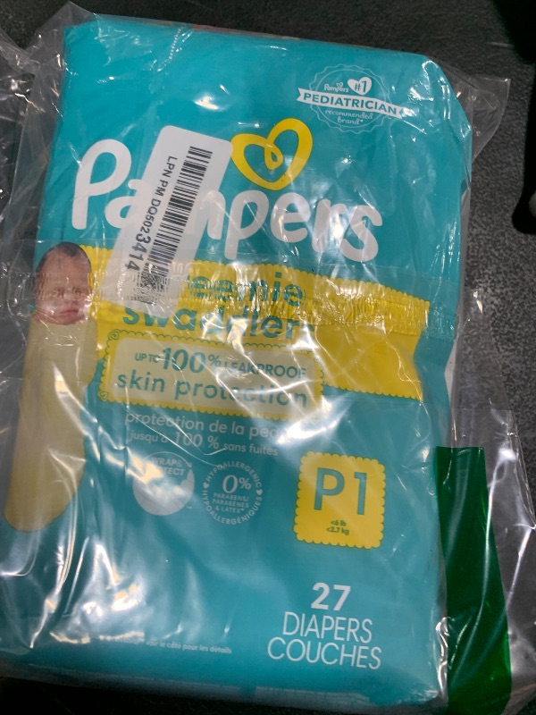 Photo 1 of Pampers Baby Diapers - Swaddlers - Size P1, 27 Count, Ultra Absorbent Disposable Preemie Diaper