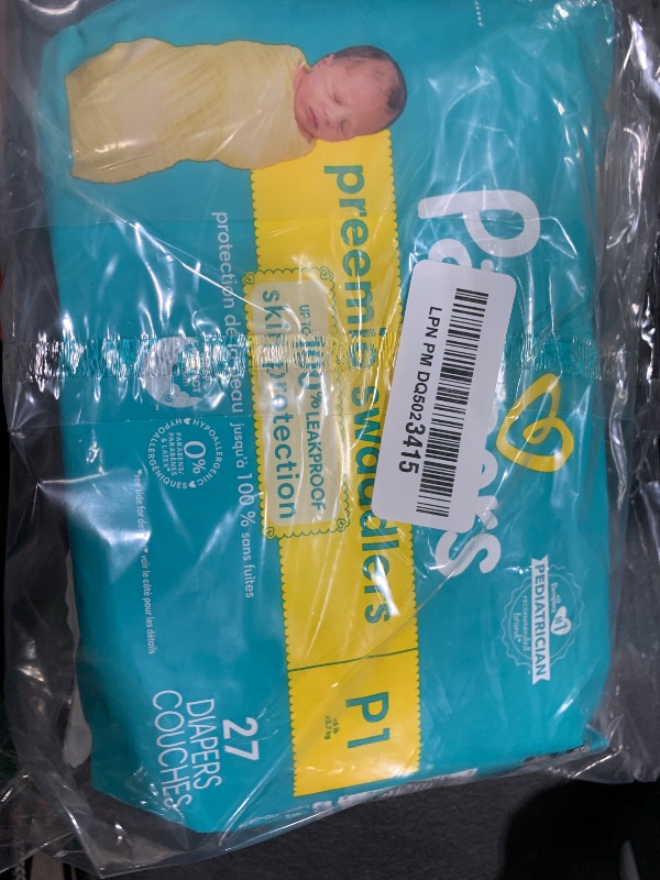 Photo 1 of Pampers Baby Diapers - Swaddlers - Size P1, 27 Count, Ultra Absorbent Disposable Preemie Diaper