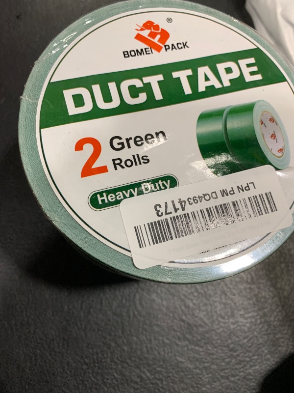Photo 1 of 2 Pack Duct Tape Heavy Duty,9 Mil Thickness,2 Inches x 30 Yards,Strong Industrial Strength,Flexible,No Residue,Waterproof and Tear by Hand,Multi-Use for Indoor & Outdoor Repairs (Green)
