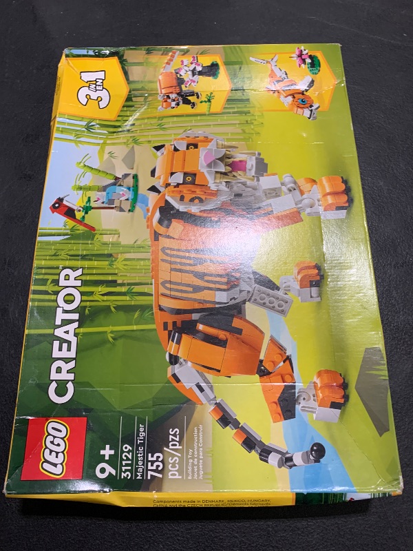 Photo 1 of LEGO Creator 3 in 1 Majestic Tiger Building Set, Transforms from Tiger to Panda or Koi Fish Set, Animal Figures, Collectible Building Toy, Gifts for Kids, Boys & Girls 9 Plus Years Old, 31129