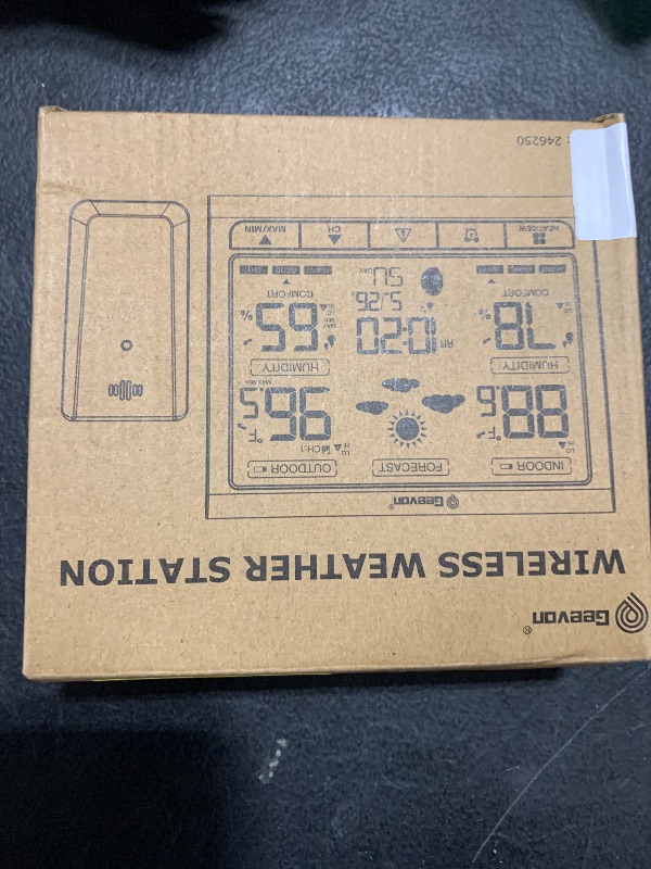 Photo 1 of Geevon Weather Station Wireless Indoor Outdoor Thermometer, Color VA Display Digital Temperature Humidity Monitor with Time, Alarm Clock, Comfort Indicator, Adjustable Backlight