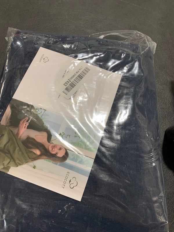 Photo 1 of ECOCOTT Navy Blue Duvet Cover Queen Size, 100% Washed Cotton 3 Piece Bedding Set 1 Duvet Cover with Zipper and 2 Pillowcases, Ultra Soft and Easy Care Breathable Duvet Cover(Navy Blue, Queen)