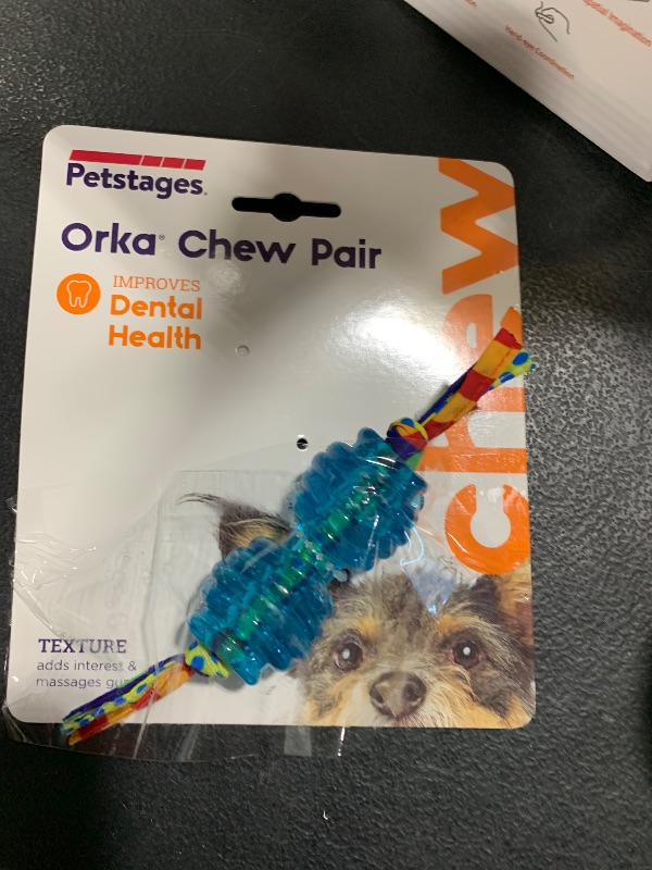 Photo 1 of Petstages Mini Orka Chew Pair Bone & Dumbbell Dog Toys - 1 Pack
