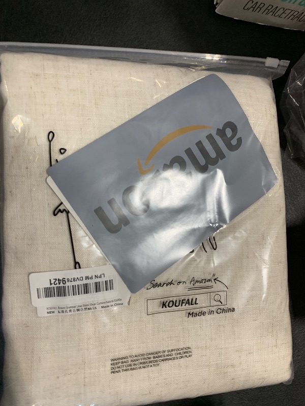 Photo 1 of KOUFALL 86 Inch Long Curtains 2 Panels Set for Living Room,Bronze Grommet Linen Semi Sheer Curtain Window Drapes for Bedroom,Cream Beige