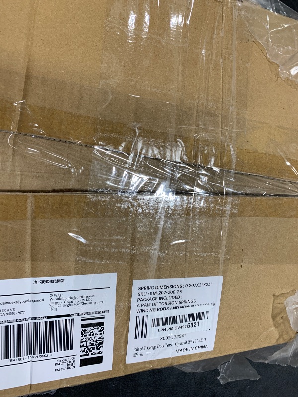 Photo 1 of Pair of 2" Garage Door Torsion Springs Set with Non-Slip Winding Bars & Gloves, Precision Electrophoresis Black Coated Without Oil, for Replacement & Installation, MIN 16,000 Cycles(0.207x2''x23'')
